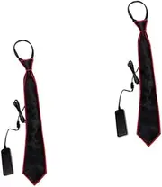 [LIFKOME] Halloween Costumes Novelty Necktie Light up Christmas Tie Mens Bow Ties Pretied Wedding Décor Wedding Decoration Luminous Neck Tie Mens Tie Men Tie Red LED Flash Man