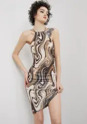 Taupe Second Skin Bodycon Midi Dress