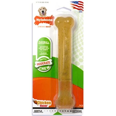 Nylabone FlexiChew Dental Bone Giant Size Chicken Flavored Toy for Large Dogs