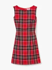foliage plaid sheath dress