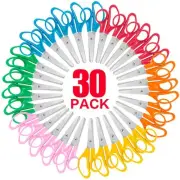 30 Pack Kids Scissors, 5 Inch Bulk Scissors for School, Blunt Tip Scissors fo...