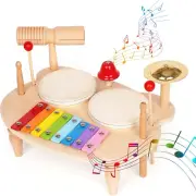 Kids Drum Set, Musical Instruments for Toddlers Baby Montessori Music Instrument