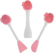 Ipetboom 3pcs Silicone Face Scrubber Manual Exfoliating Brush Face Mask Applicator Tool for Targeted Cleaning Soft Facial Brushes for Skincare Routine