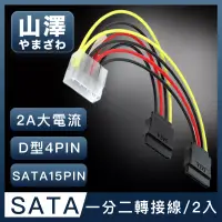 在飛比找博客來優惠-山澤 D型大4PIN轉SATA接口15PIN一分二電源線 2