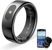Touch Smart Ring Upgraded Smart Ring Pro with Gesture Remote Control and Calendar Reminder, 10ATM Waterproof Fitness Tracker for Daily use for Men and Women (Black Touch, 9)