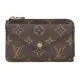 【Louis Vuitton 路易威登】LV Recto Verso經典LOGO Monogram帆布拼接牛皮3卡拉鍊零錢卡夾包(棕褐x黑)