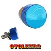 Blue Knurled Billet Seat Bolt 96-UP Harley Touring GLOSS BLUE TOP - 202