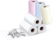 Ysyaxsyt 1 Set Mini Printer Paper Bluetooth Printer for Inkless Portable Thermal Pocket Printer 57mm X 30mm, 6 Rolls