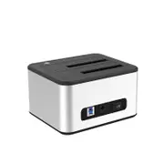 HD07A USB3.0 Double Bays Hard Drive Enclosure 5Gbps Hard Drive Base for HDD SDD 2.5" 3.5" SATA Hard Disk