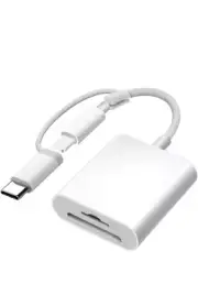 SD Card Reader for Iphone Ipad, Dual Connector (Lightning&Usb-C) Micro SD Memory