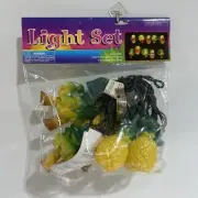 Pineapple Tropical Summer String Lights Palm Trees 10 Indoor Lights 7 Foot NEW