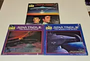 3 Star Trek Read Along Book & Record - Motion Picture / II - Khan / III - Spock