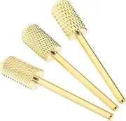 COMPUKAS 3Pcs Nail Drill Bits Tungsten Carbide Manicure Tools for Home Salon Durable Nail Bits for Nail Drill Easy to Use Polishing Heads for Gel Nails