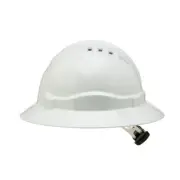 White ProChoice V6 HARD HAT VENTED FULL BRIM RATCHET HARNESS