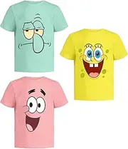[Nickelodeon] Spongebob Squarepants Graphic T-Shirt (Sets) Patrick Star Squidward Plankton Gary Outfit Tee Toddler/Birthday to Kids Clothes