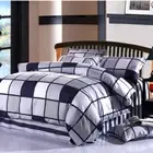 100%Cotton Checked Quilt Doona Duvet Cover Set Single Double Queen King Size Bed