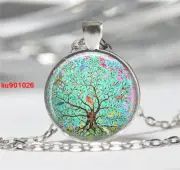 TREE LIFE BIRD SPRING pendant Sterling Silver 925 P/L 20" necklace women gift