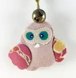 【震撼精品百貨】日本手機吊飾~和風布材質-貓頭鷹圖案-粉黃
