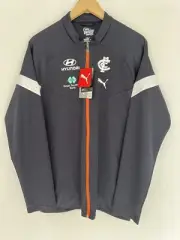 Carlton Blues AFL Football Puma Training Full Orange Zip Jacket Dark Navy NWT S