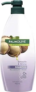 Palmolive Naturals Hair Shampoo, 700mL, Smooth & Shine with Macadamia Oil & Keratin, For Frizzy Hair, No Parabens, Phthalates or Alcohol