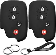 2pcs Compatible with Lexus Smart 4 Buttons Silicone FOB Key Case Cover Protector Keyless Remote Holder for 2005-2018 Lexus ES350 GS300 GS350 GS430 GS450h ISC IS250 IS350 LS460 LS600h