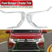 For Mitsubishi Outlander 2016-2020 Left+Right Front Bumper Molding Chrome Strip (for: Mitsubishi)