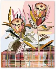 Paint by Numbers - Two Proteas - 20 x 15.7 inch Canvas - Artwork by Bec Rosenthal - Designed to Frame - Journey of Something Paint by Numbers