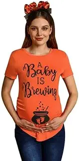 [Spadehill] Women's Halloween Maternity Funny Short Sleeve Shirt