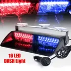 18 Modes 16LED Red/Blue Car Police Strobe Flash Light Dash Warning Flashing Lamp