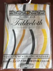 Better Homes PEVA Flannel Back Rectangle Kitchen Tablecloth 90 by 52!