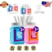 Delicious Cotton Candy Floss Sugar 2-Pack - Raspberry Blue & Strawberry