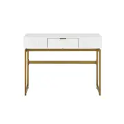 Edinburg Wooden Dressing Console Hall Table Metal Frame W/ 1-Drawer - White