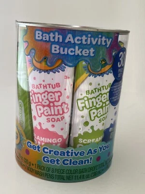 Crayola Bath Activity Bucket Set 30 Piece Set Bath Bombs Finger Paint Bath Fun