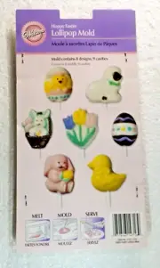 Wilton Easter Lollipop Mold Melt Mold Serve Holiday Fun Easter Candy Hoppy Easte