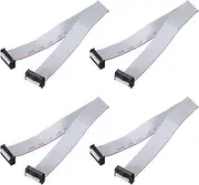 uxcell 4 Pcs IDC Flat Ribbon Cable, 2.54mm Pitch 20mm Width 30cm Long 16 Pin FC to FC Flat Ribbon Connector Jumper Wire for PC, LED Displays