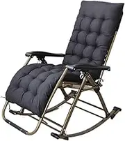 Zero Gravity Chair Lounge Chair Patio Folding Lounge Lunch Break Rocking Chair Breathable Fabric Strong Steel Frame for Office Outdoor Folding Recliner Chair Patio Lounge Chair (Color : Black)
