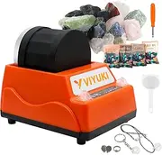 VIYUKI Kids' Rock Tumblers Kit - Includes Rough Gemstones, 4 Polishing Grits, Jewelry Fastenings,Operating Instruction, Great Stem Science Kit for 3+ Year Old Kid