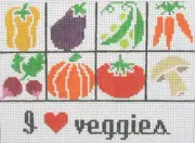 I Love Veggies Hand Painted Needlepoint Canvas