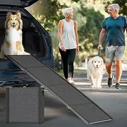 Purrsign Dog Ramp for Car, 67"x20" Car Ramp for Large Dogs, Foldable&Portable Dog Ramp with Non-Slip Rug Surface, Extra Wide Dog Car Ramp for SUV, Truck