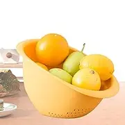 Rice Strainer - Rice Wash Sieve plasitic | Rice Cleaner Strainer Basket, Rice Cleaner Strainer, Food Drainer, Kitchen Colander Rice Washer Strainer Colander Bowl for Washing Rice Fruits