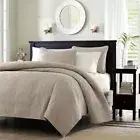 Full / Queen size Khaki Light Brown Tan Coverlet Quilt Set with 2 Shams Quality