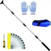 Heavy-Duty Floor Scraper with Long Handle and Extra Blades for Cleaning Tasks