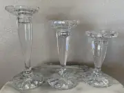 Royal Limited Crystal Candle Holders (Set of 3) 24% full lead (NEW) Made in Czec