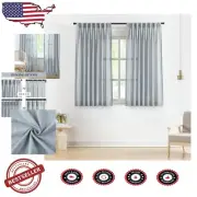 Eco-Friendly Blue Grey Light Filtering Curtains, Pinch Pleat Style - Set of 2