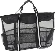 [Aoutecen] Large Mesh Beach Bag Foldable Waterproof Tote with Pockets for Pool, Travel & Picnic