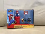 Super Mario Airship Deck Diorama Set - Mario, Bob-omb, and Mechakoopa NEW