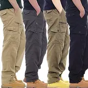 Men's Cargo Pants Cargo Trousers Trousers Work Pants Elastic Waist Multi Pocket Plain Comfort Breathable Casual Daily Streetwear Sports Fashion Gray Green Dark