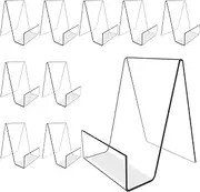 10PCS 4" x 3" Acrylic Book Display Stand Clear Easel with Ledge Tablet Holder for Displaying Books, Pictures, Notebooks, CDs, Artworks, etc (Small(10 Pack))