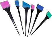 Silicone Hair Dye Tint Brush Set, 6 Pieces, Colour Applicator Brushes