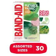 Band-Aid Brand Flexible Fabric Bandages, Forest, Assorted Sizes, 30 ct
